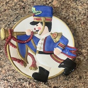 Fitz and Floyd Blue and Gold Nutcracker Plate